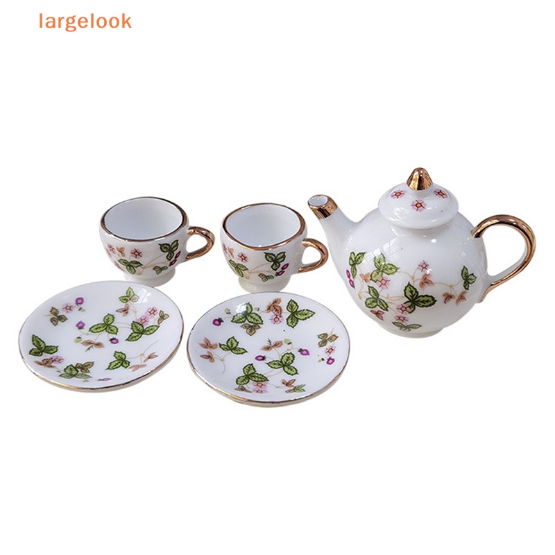 1 Bộ Tách Uống Trà Bằng Sứ Tỉ Lệ 1 / 6 Dùng Trang Trí Nhà Búp Bê