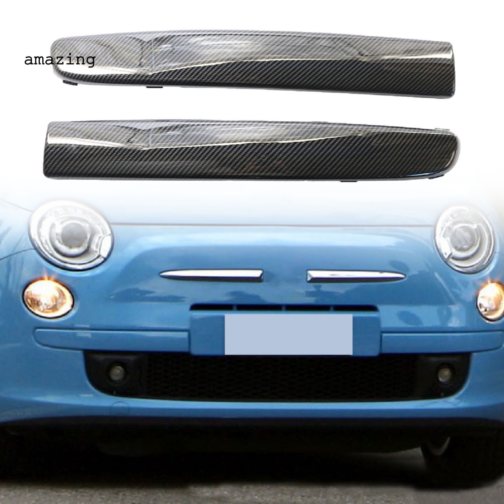 Bộ 2 Miếng Dán Họa Tiết Sợi Carbon Chống Thấm Nước Chịu Nhiệt Tốt Tiện Dụng 735455057 735455056 Ốp Lưng Cho Fiat-500 2007-2015