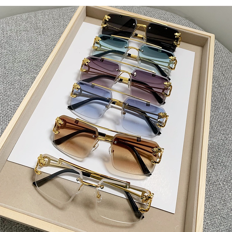 Kính Mát Gọng Họa Tiết Da Báo Phong Cách vintage Mới