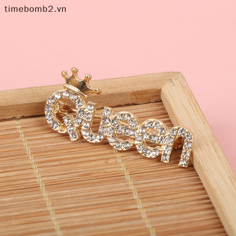 Ghim Cài Áo Cardigan Đính Đá Chống Chói Hình Vương Miện Nữ Hoàng Cho Nữ