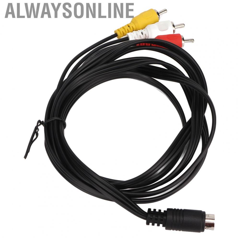 Alwaysonline DIN 10 Pin To 3 Cable Male Signal Video Adapter Cord For TV
