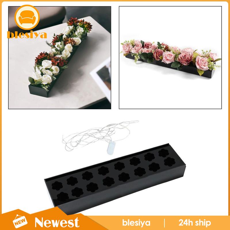 Lọ Hoa Hình Chữ Nhật Bằng Acrylic Có Lỗ Để Bàn Trang Trí Tiệc Cưới