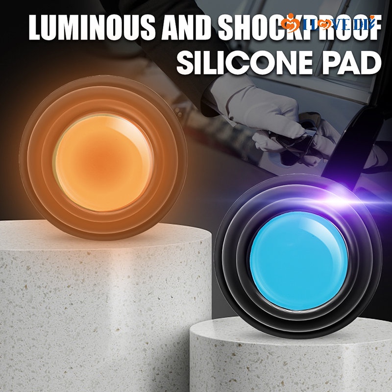 Tấm Đệm Silicone Tròn Phát Quang Chống Va Chạm Cho Cửa Xe Hơi DIY