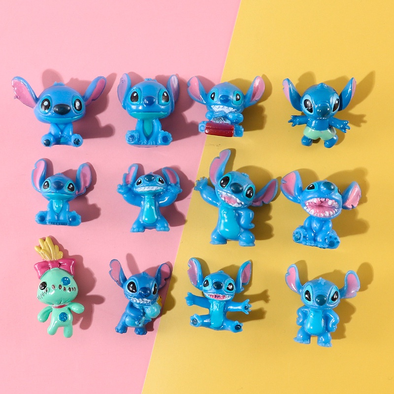 Set 12 Mô Hình Nhân Vật Hoạt Hình Lilo & Stitch Bằng PVC
