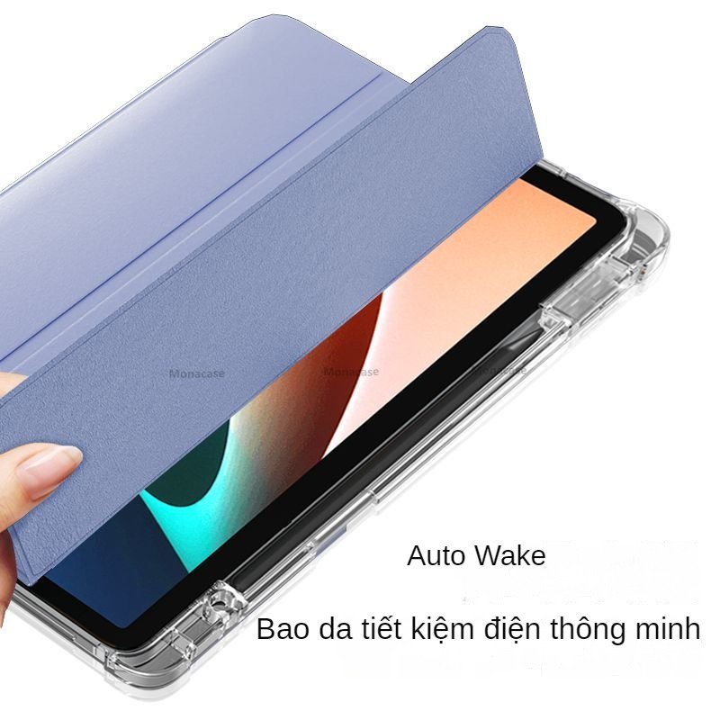 Bao da Xiaomi Pad cho Mi Pad 5 11"/Pro 11", Mi Pad 6 11"/Pro 11",Mi Pad 5 Pro 12.4"-có khe bút,lưng trong suốt