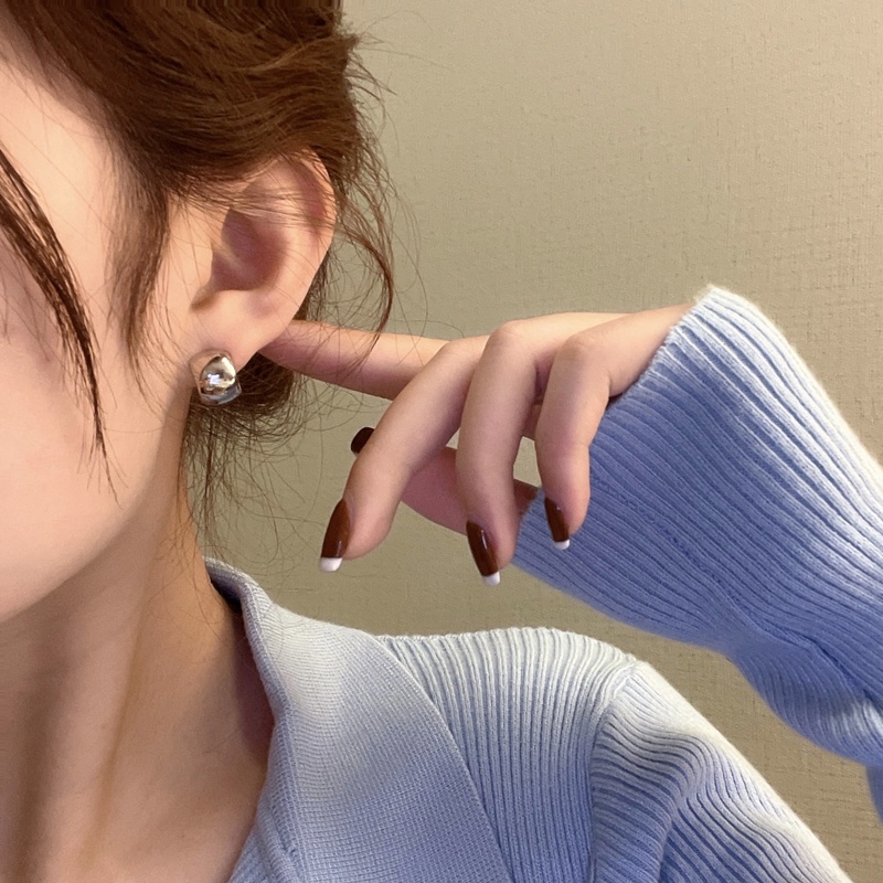 Bông Tai Mạ Bạc 925 Kiểu Dáng Đơn Giản Thời Trang Dành Cho Nữ