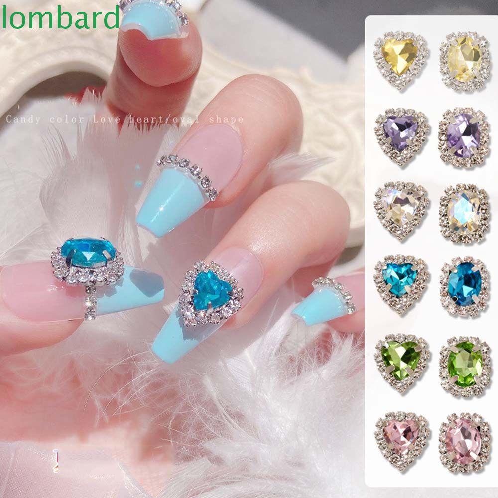 Móng Tay Giả Hình Trái Tim Trang Trí|Hạt Charm 3D Lấp Lánh Đính Móng Nghệ Thuật|Phụ Kiện Trang Trí Móng Tay Xinh Xắn