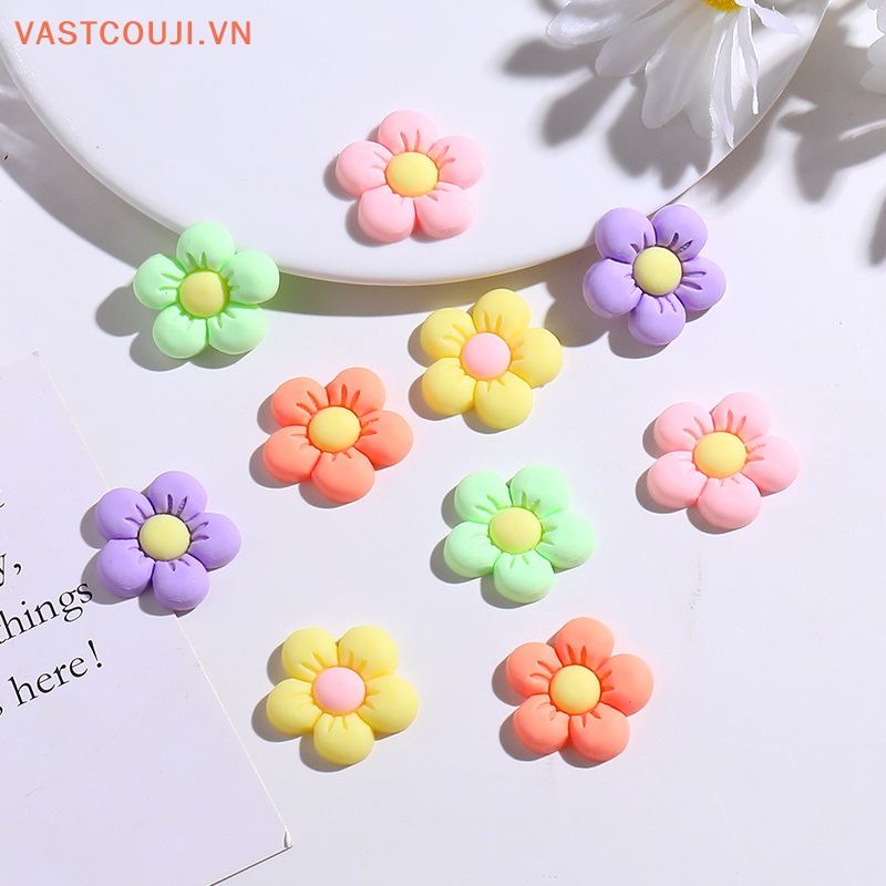 Bộ 10 Kẹp Tóc Hình Hoa Hướng Dương Bằng Nhựa Resin Chất Lượng Cao DIY