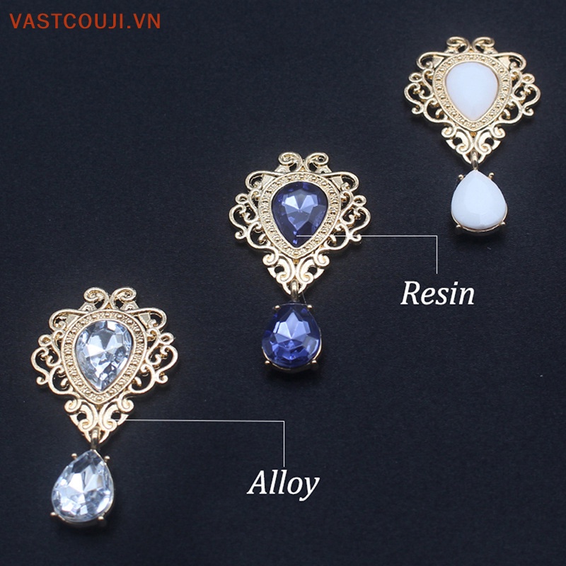 Ghim Cài Áo Hình Giọt Nước Phẳng 26 * 48mm Bằng Hợp Kim Đính Pha Lê Trang Trí Tiệc Cưới