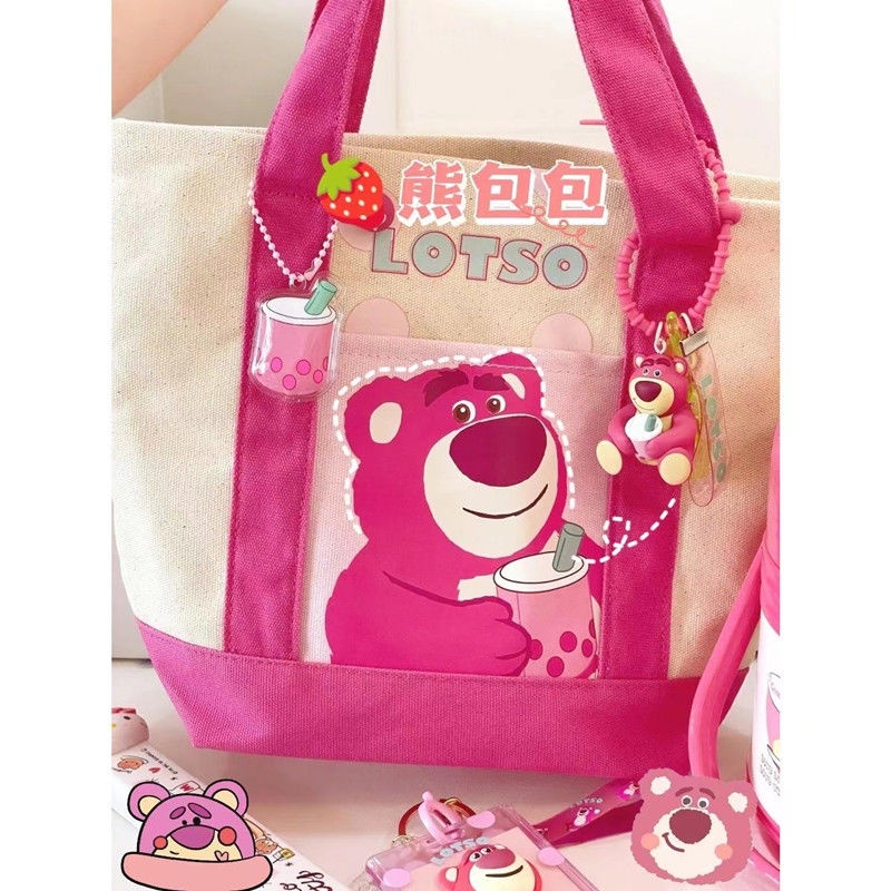 Túi Tote Vải Canvas Cỡ Lớn Đựng Hộp Cơm Trưa In Hoạt Hình Dễ Thương Cho Nữ