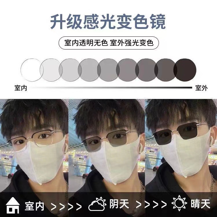 Kính Chống Nắng Nửa Gọng Màu Sắc Đơn Giản Phong Cách Retro Cho Nam