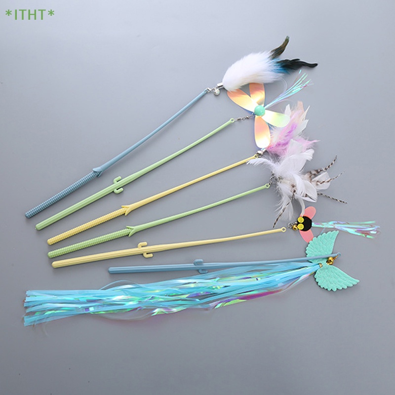 Bộ 1 Gậy Đồ Chơi Gắn Lông Vũ Vui Nhộn Cho Mèo Cưng Mới