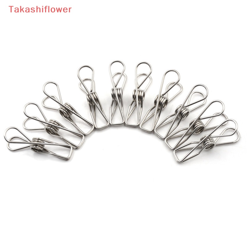 Set 10 Kẹp Treo Quần Áo Bằng Thép Không Gỉ Chất Lượng Cao