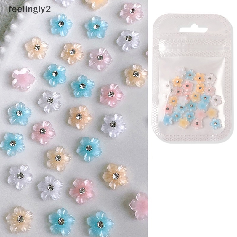 Bộ 30 HạT ĐíNh Trang Trí MóNg HìNh Hoa 3D NhiềU MàU Dễ Thương