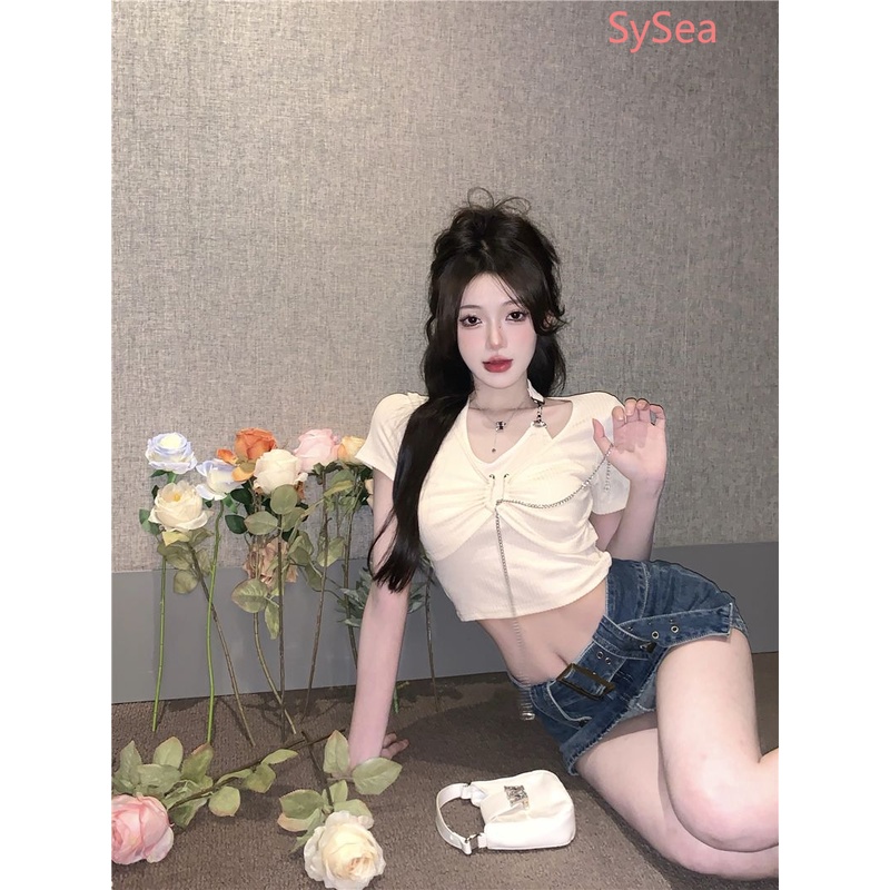 Áo Hai Dây Ôm Dáng Phối Dây Xích Phong Cách Mỹ Quyến Rũ Cho Nữ