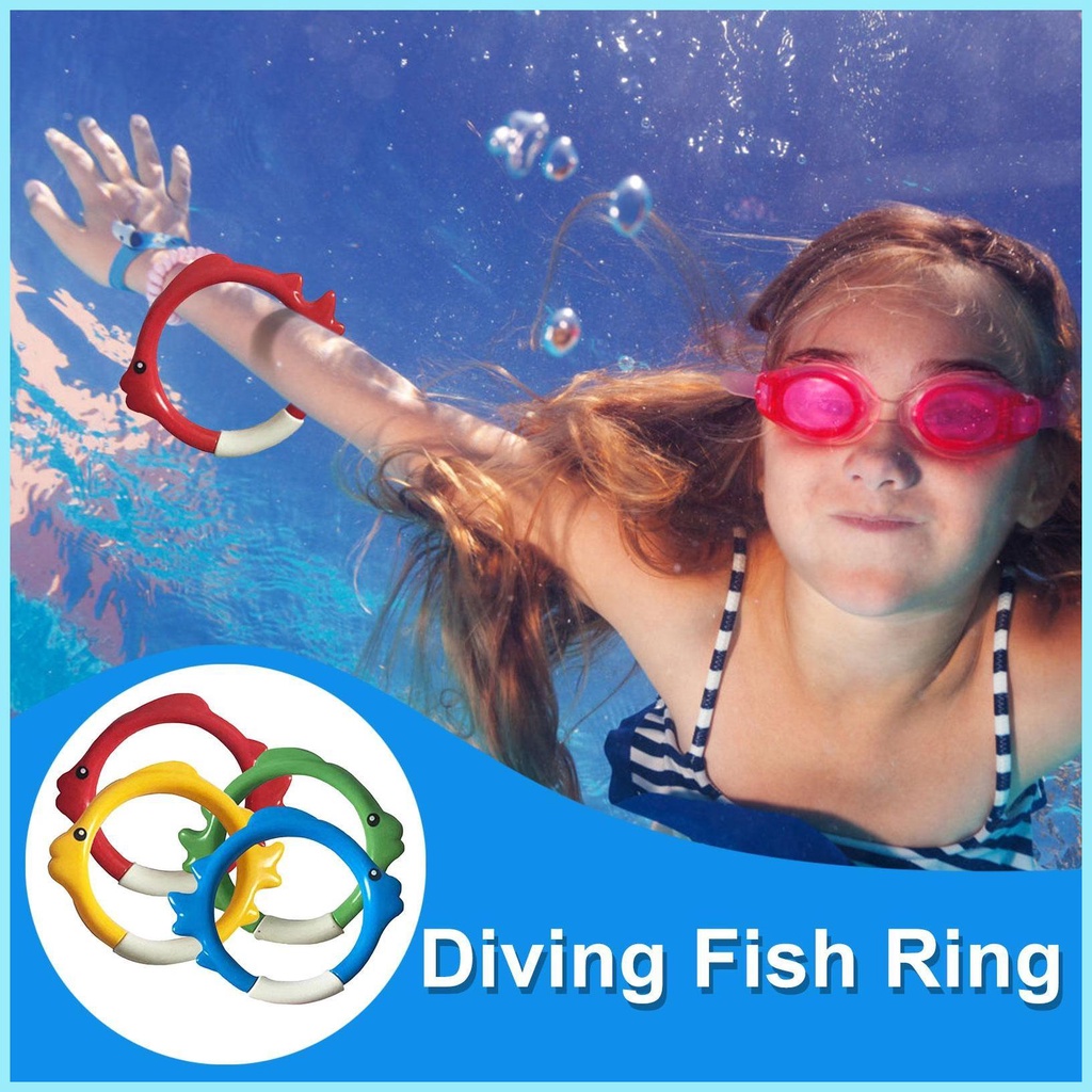Set 4 Vòng Đồ Chơi Lặn Biển Nhiều Màu Sắc Cho Bé