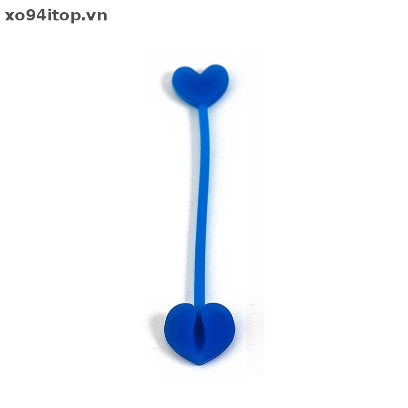 Set 4 Kẹp Giữ Dây Cáp Hình Trái Tim Bằng Silicon Mềm