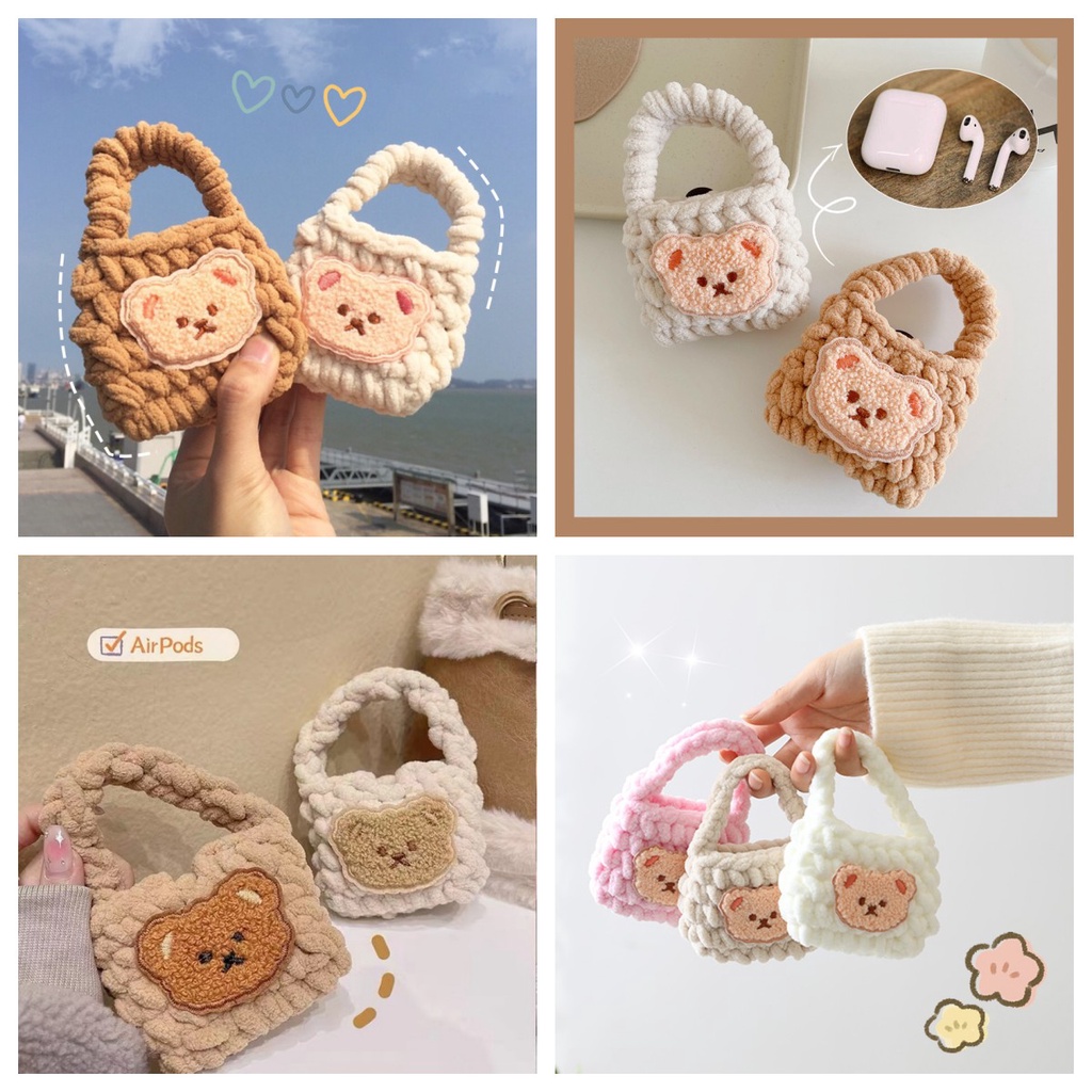Túi Đựng Tai Nghe Hình Gấu Dễ Thương