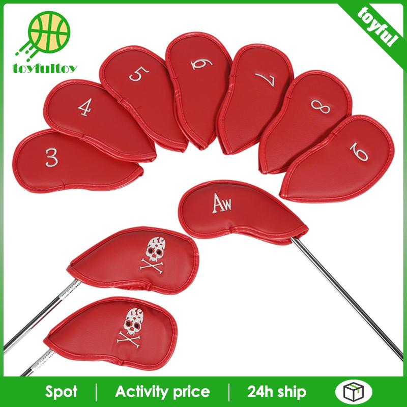 Set 10 Vỏ Bọc Đầu Gậy Đánh Golf Thêu Họa Tiết