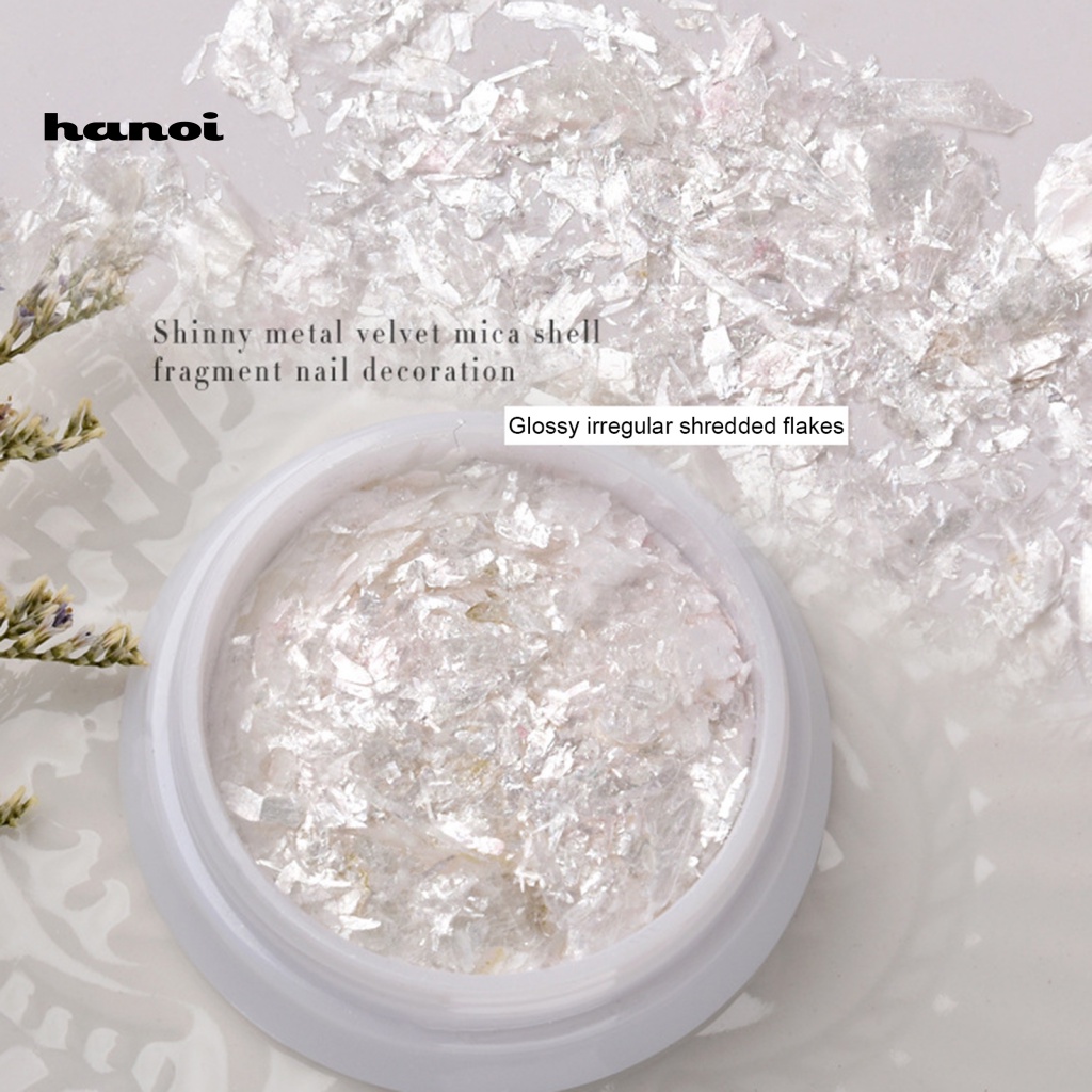 1 Hộp Kim Tuyến Vỏ Sò Lấp Lánh Trang Trí Móng Tay Không Phai Màu Cho Nữ