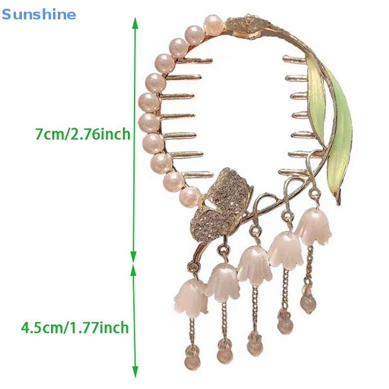 Kẹp Tóc Càng Cua Đính Ngọc Trai Giả Thời Trang Cho Nữ