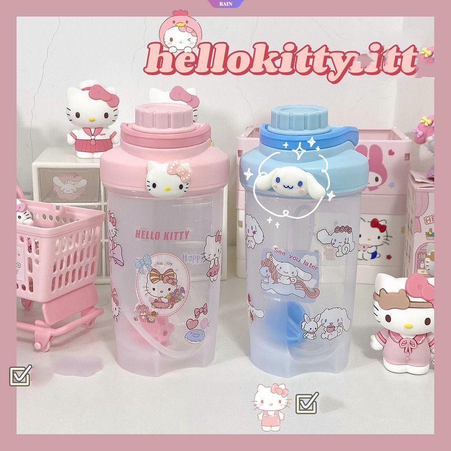 Bình Nước Nhựa Dung Tích Lớn 500ML / 700ML Hình Sanrio Hello Kitty Cinnamoroll Dễ Thương