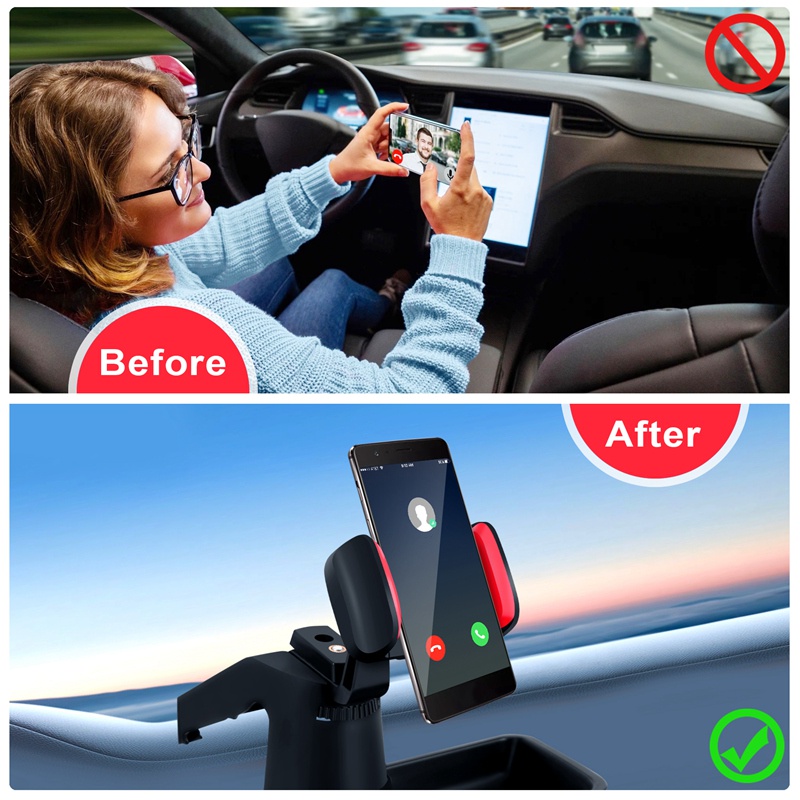 Giá đỡ điện thoại JK Dash Giá đỡ điện thoại di động Phụ kiện nội thất cho Jeep Wrangler JK JKU 2011-2017, Đen