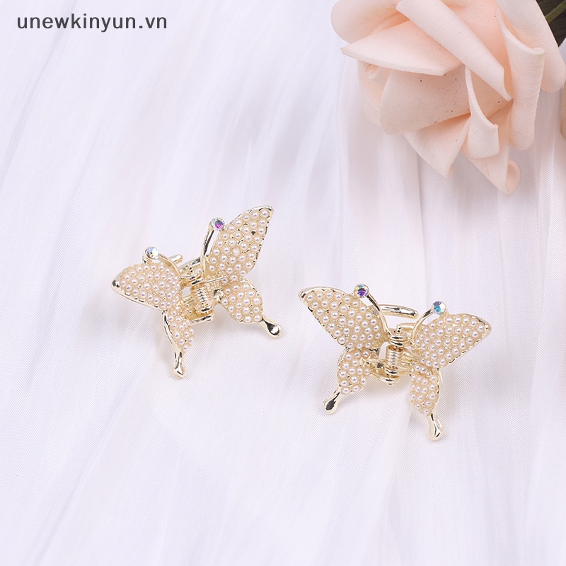 Kẹp Tóc Hình Bướm Đính Ngọc Trai Lãng Mạn Cho Nữ