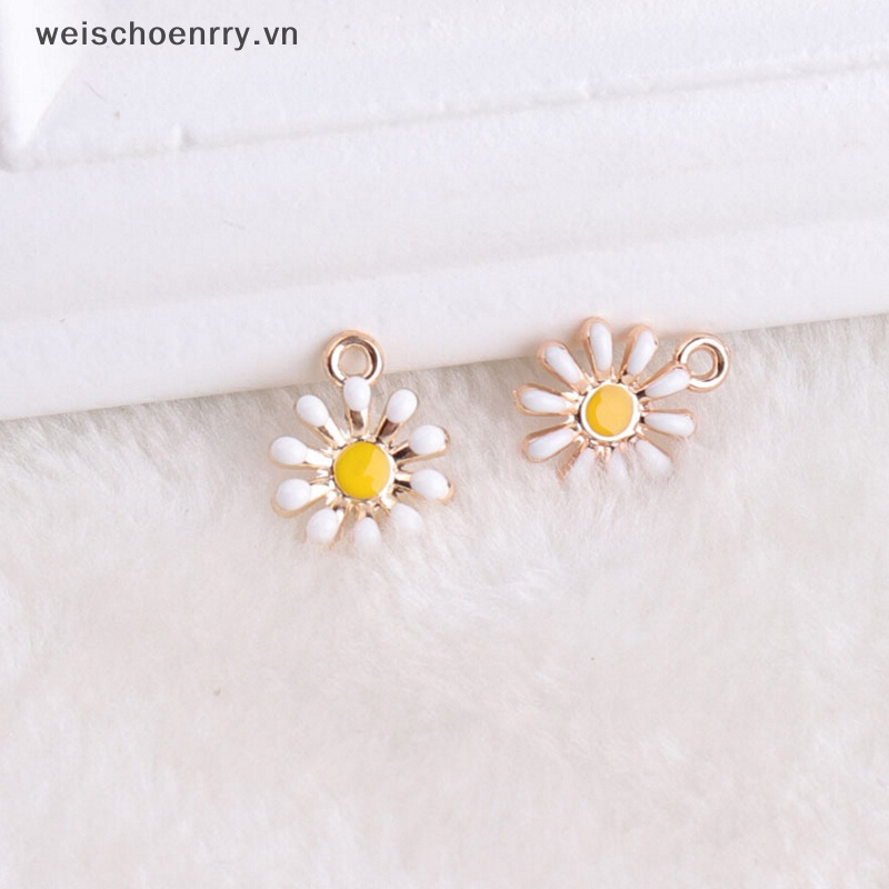 10 Mặt Dây Chuyền Hình Hoa Hướng Dương Bằng Hợp Kim Tráng Men DIY