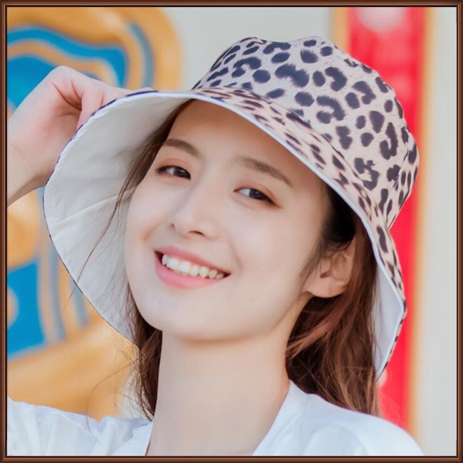 Mũ Tai Bèo Hai Mặt Chống Nắng Họa Tiết Da Báo Thời Trang Mùa Hè