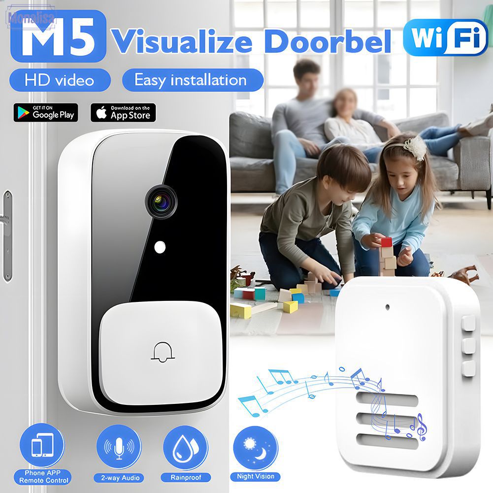Chuông Cửa Liên Lạc Nội Bộ Video Thông Minh M5 Camera Báo Động