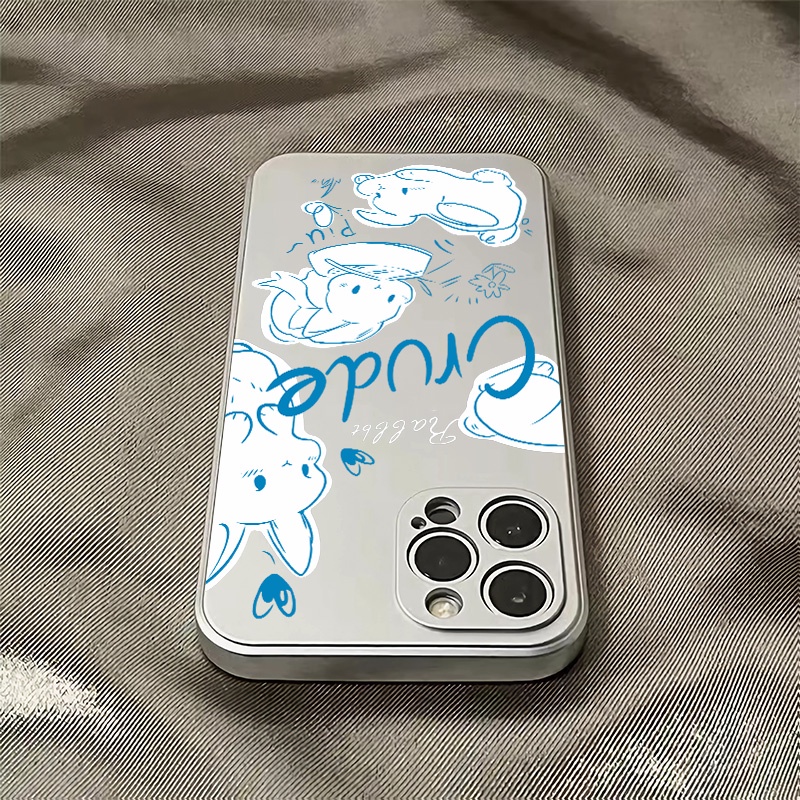 Ốp Điện Thoại TPU Silicone Mềm Mạ Điện Chống Sốc In Hình Thỏ Đáng Yêu Cho IPhone 14 11 13 12 Pro Max XS XR X 8 + 7 6S Plus