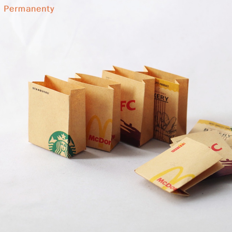 Set 5 Túi Giấy Đựng Bánh Hamburger / Khoai Tây Chiên Đồ Chơi Búp Bê
