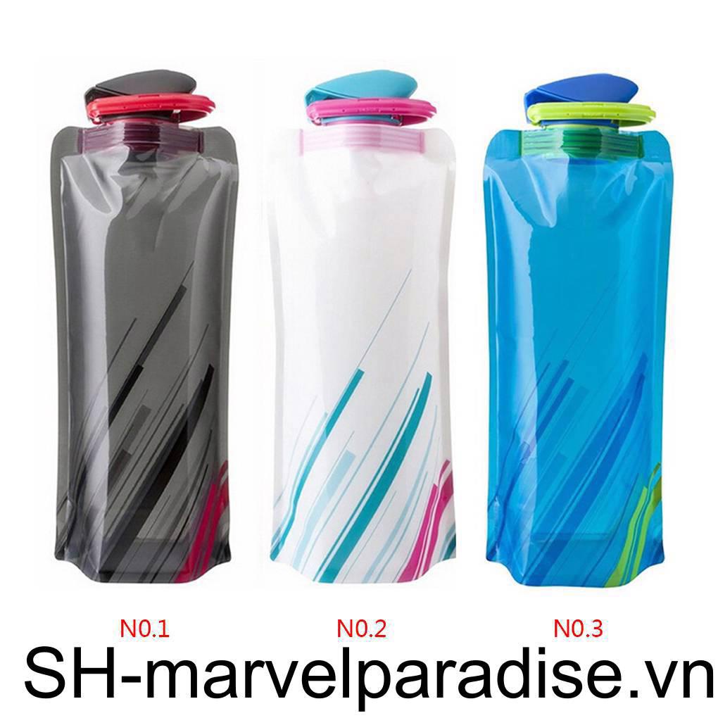 Bình Nước Thể Thao 700ml Bằng Nhựa Có Thể Gấp Gọn Tiện Dụng
