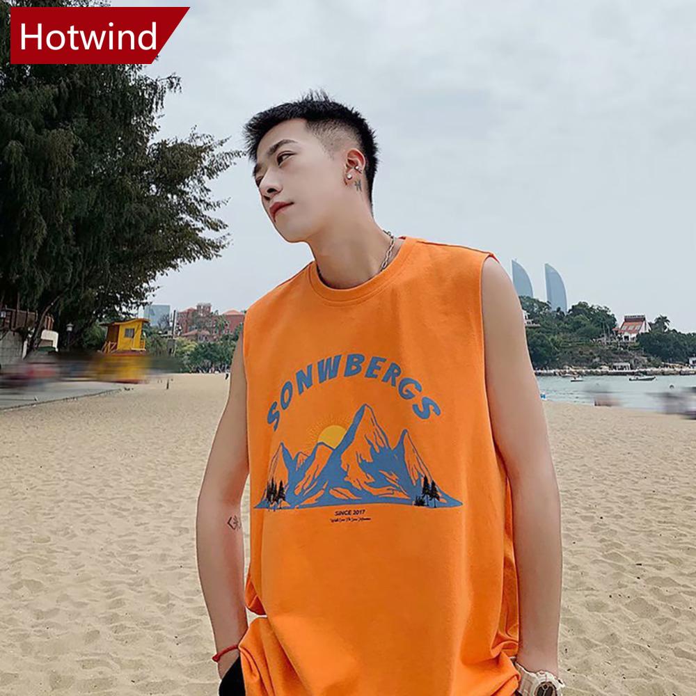 Áo Thun Sát Nách Dáng Rộng In Họa Tiết Thời Trang Mùa Hè Cho Nam G1M7