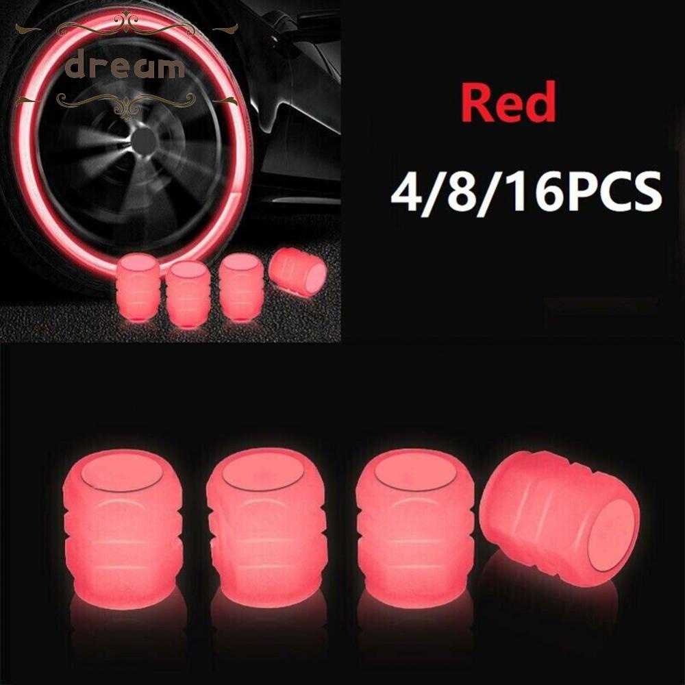 【DREAMLIFE】4/8/16X Universal-Fluorescent Car Tire Valve Auto Tyre Valves Red General Tools