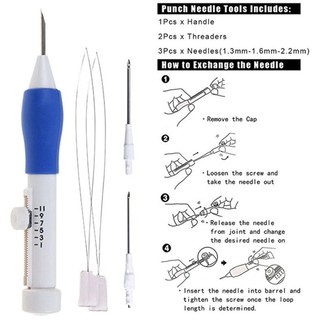 Magic Embroidery Pen Punch Needles Set DIY Sewing Tools with Storage Box