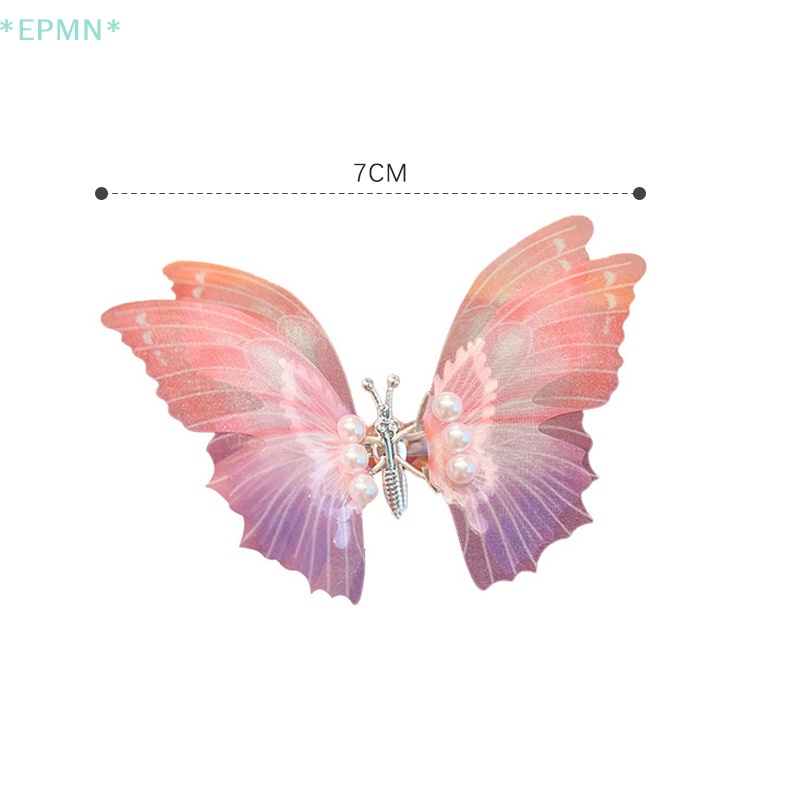 Kẹp Tóc Hình Cánh Bướm Đính Ngọc Trai Xinh Xắn Cho Bé Gái Mới