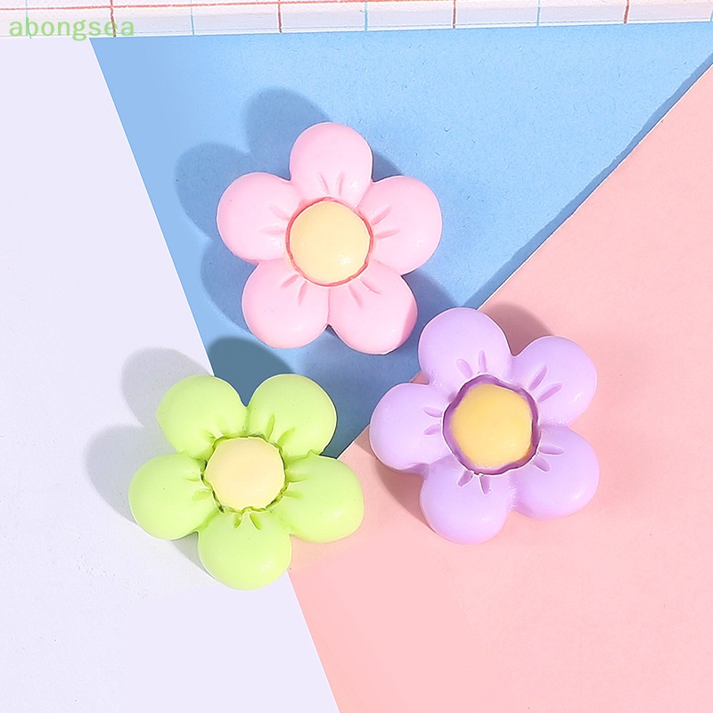 Set 10 Kẹp Tóc Hình Hoa Hướng Dương Từ Tính Bằng Nhựa Resin Chất Lượng Cao Trang Trí Điện Thoại / Tủ Lạnh DIY