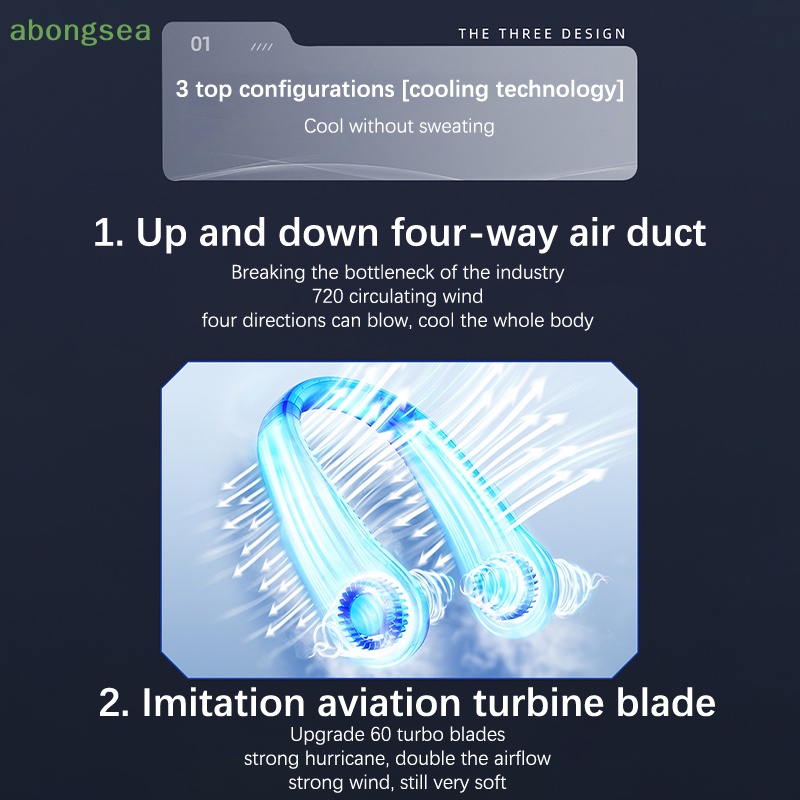 Quạt Đeo Cổ Mini Bongsea Không Cánh Có Màn Hình Hiển Thị Kỹ Thuật Số