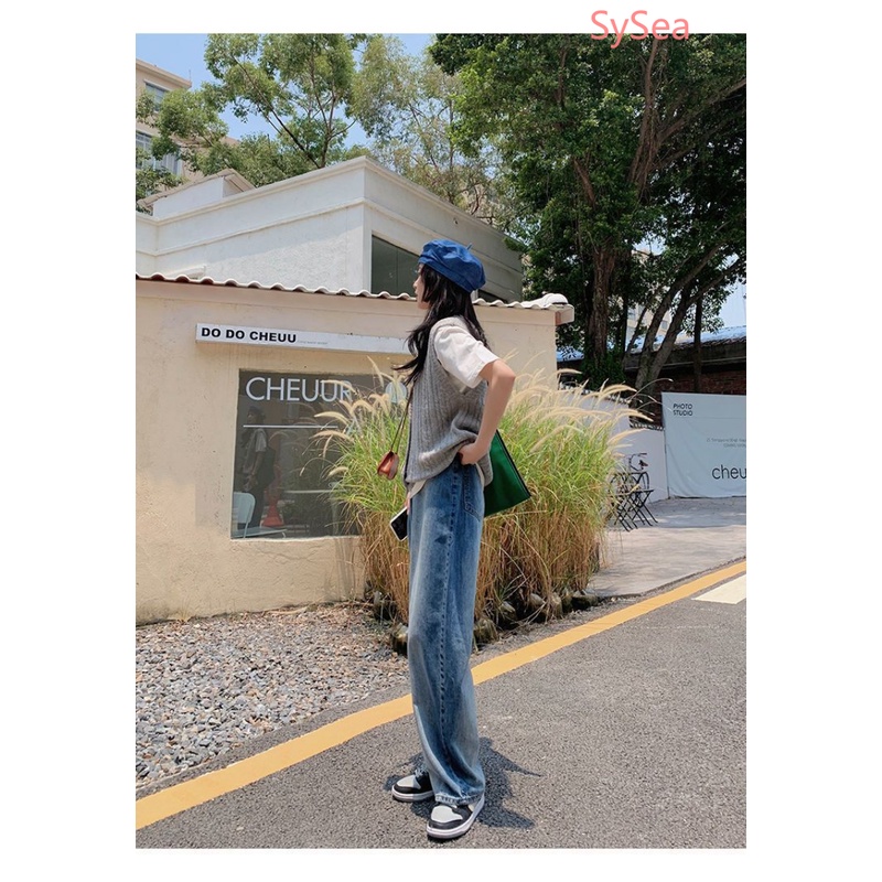 Quần Dài Lưng Cao Dáng Rộng Phong Cách Retro Cá Tính Cho Nữ