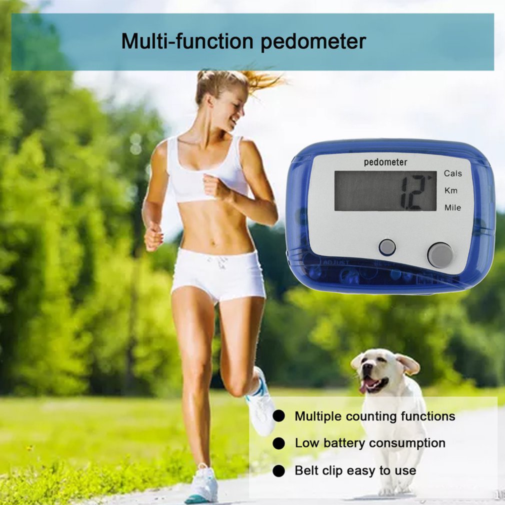 Multi-Function Pedometer Double-Key Electronic Treadmill Counter Mile Kilometer Calorie Calculation Step 0-99999 [Q/5]