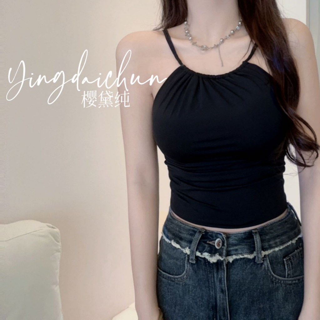 Áo Ống Ngắn Bằng Lụa Lạnh Không Đường May Có Đệm Ngực Thiết Kế Bên Trong Thoải Mái Niche Quyến Rũ Hợp Thời Trang Cho Nữ
