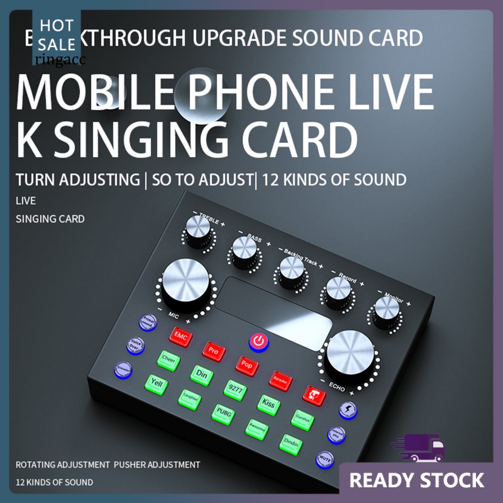 Thẻ Âm Thanh Không Dây Bluetooth 5.0 RGA V8S Độ Nhạy Cao Có Thể Sạc Lại