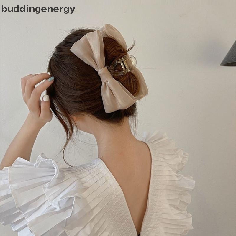 {BUDDI} Kẹp Tóc Hình Nơ Lưới Thanh Lịch Cho Nữ {BUDDI}