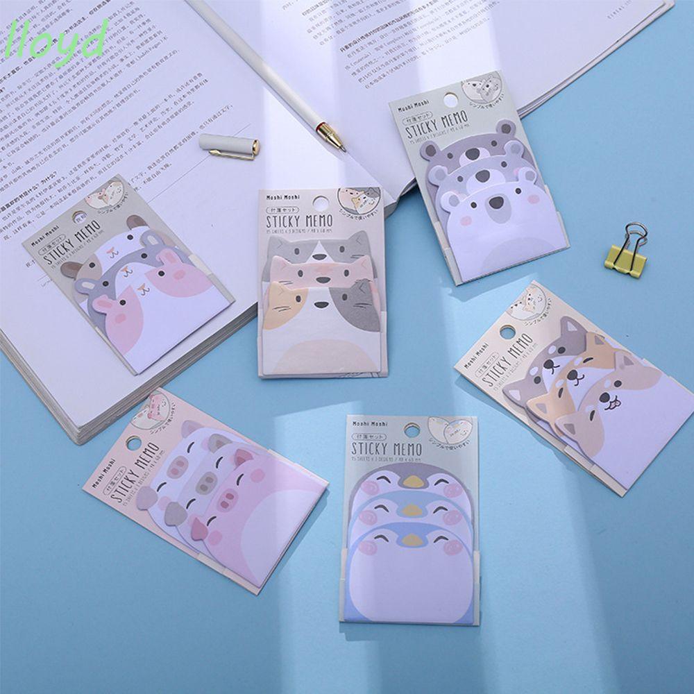 Lloyd Kawaii Giấy Dán Ghi Chú Tự Dính 45 Tờ Thiết Kế Hình Động Vật Dễ Thương