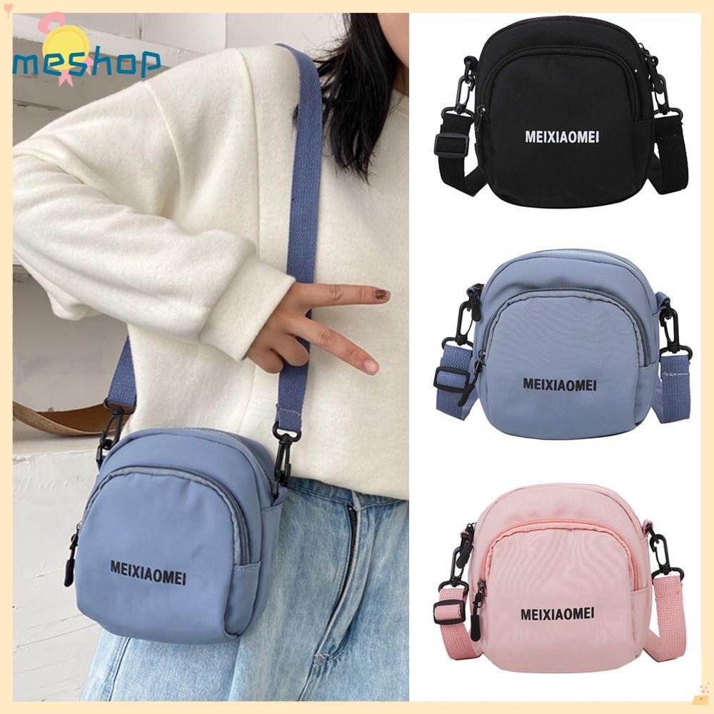 Túi Messenger Đeo Chéo Bằng Vải Bạt Có Khóa Kéo Cho Nữ