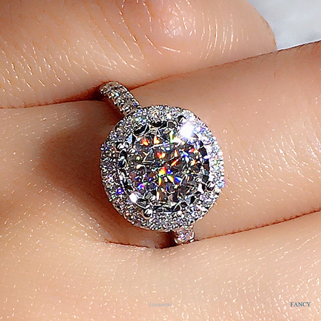 Nhẫn Đính Hôn Đính Đá Zircon Pha Lê AAA Ngọt Ngào Cho Nữ