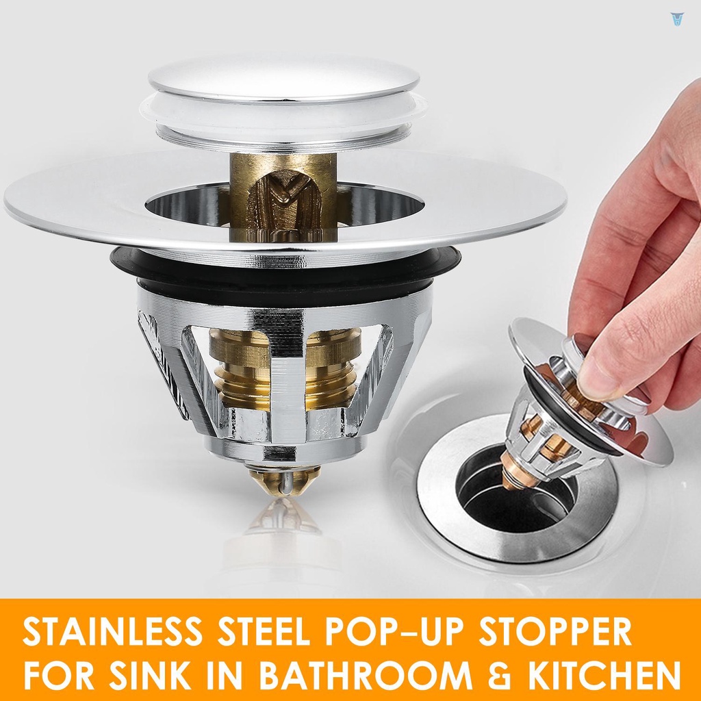 Bộ 3 Nắp Chặn Cống Thoát Nước Bồn Rửa Bằng Thép Không Gỉ Thông Dụng Chống Tắc Nghẽn Cho Nhà Bếp / Phòng Tắm