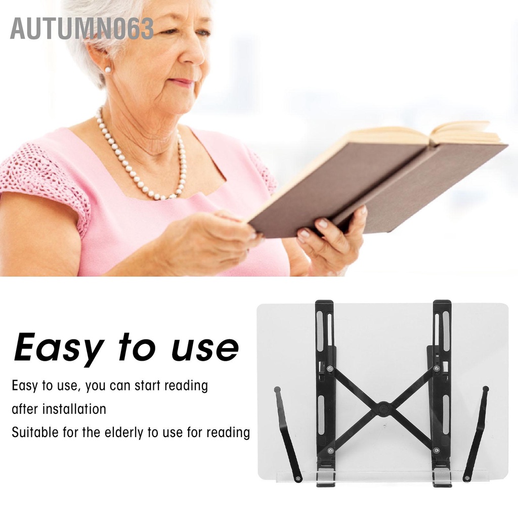 Autumn063 Giá Sách Có Thể Gập Lại Để Đọc Đa Năng Acrylic Điều Chỉnh Bàn Đỡ Trang Kẹp Dành Cho Người Cao Tuổi